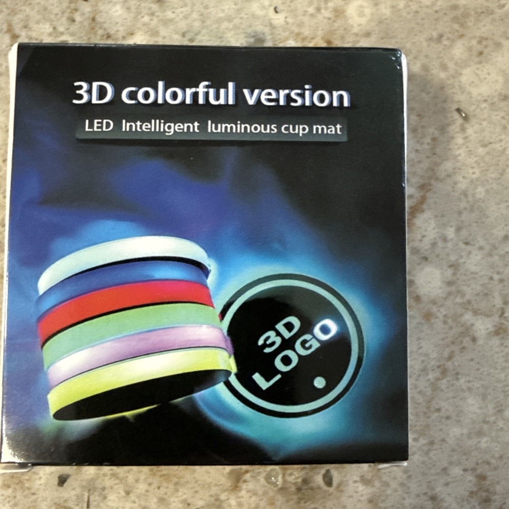 LED Automobile Cup Coaster For Car LED Intelligent Luminous Cup‎ Mat 3D Colorful